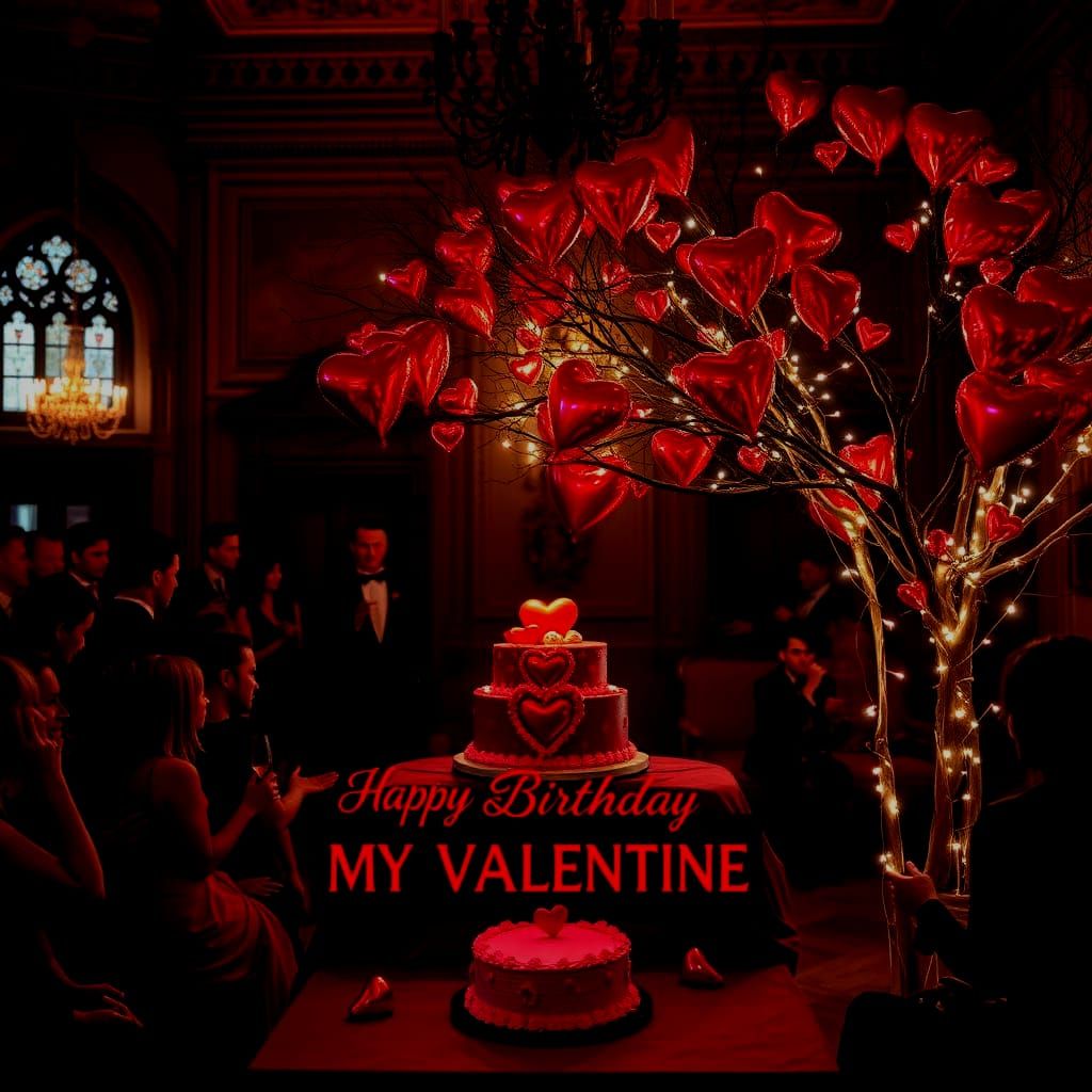 Elegant Gothic Valentine's Ballroom Birthday Celebration
