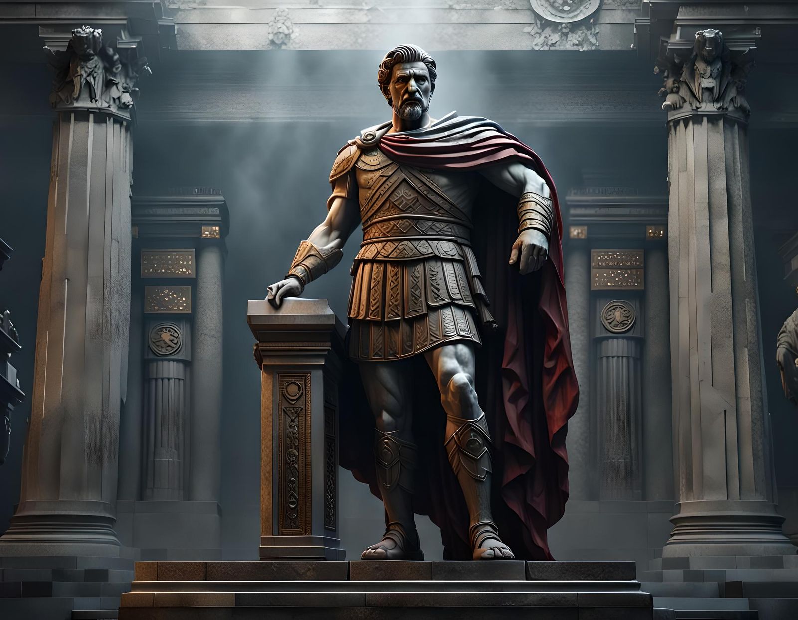 Epic Marble Statue of Stoic Julius Caesar