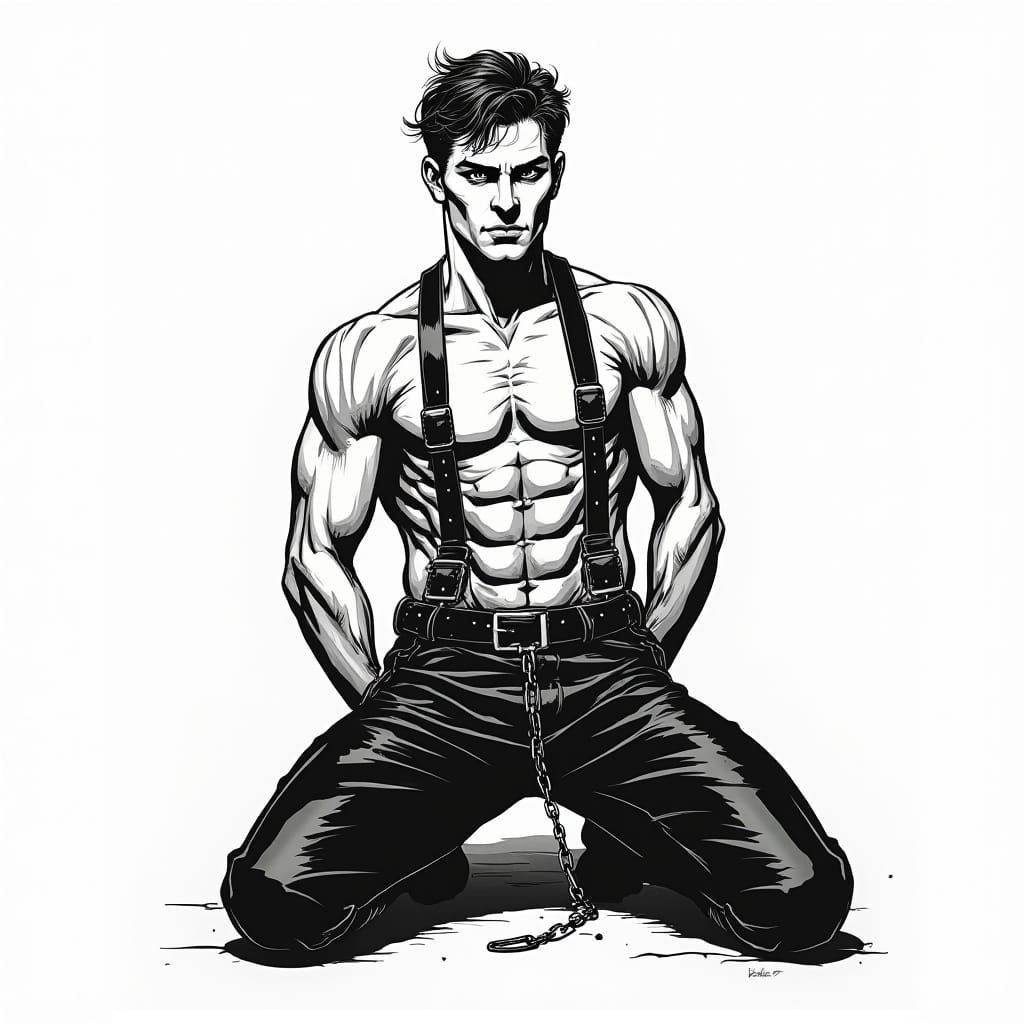 Bold Homage to Tom of Finland in Black and White