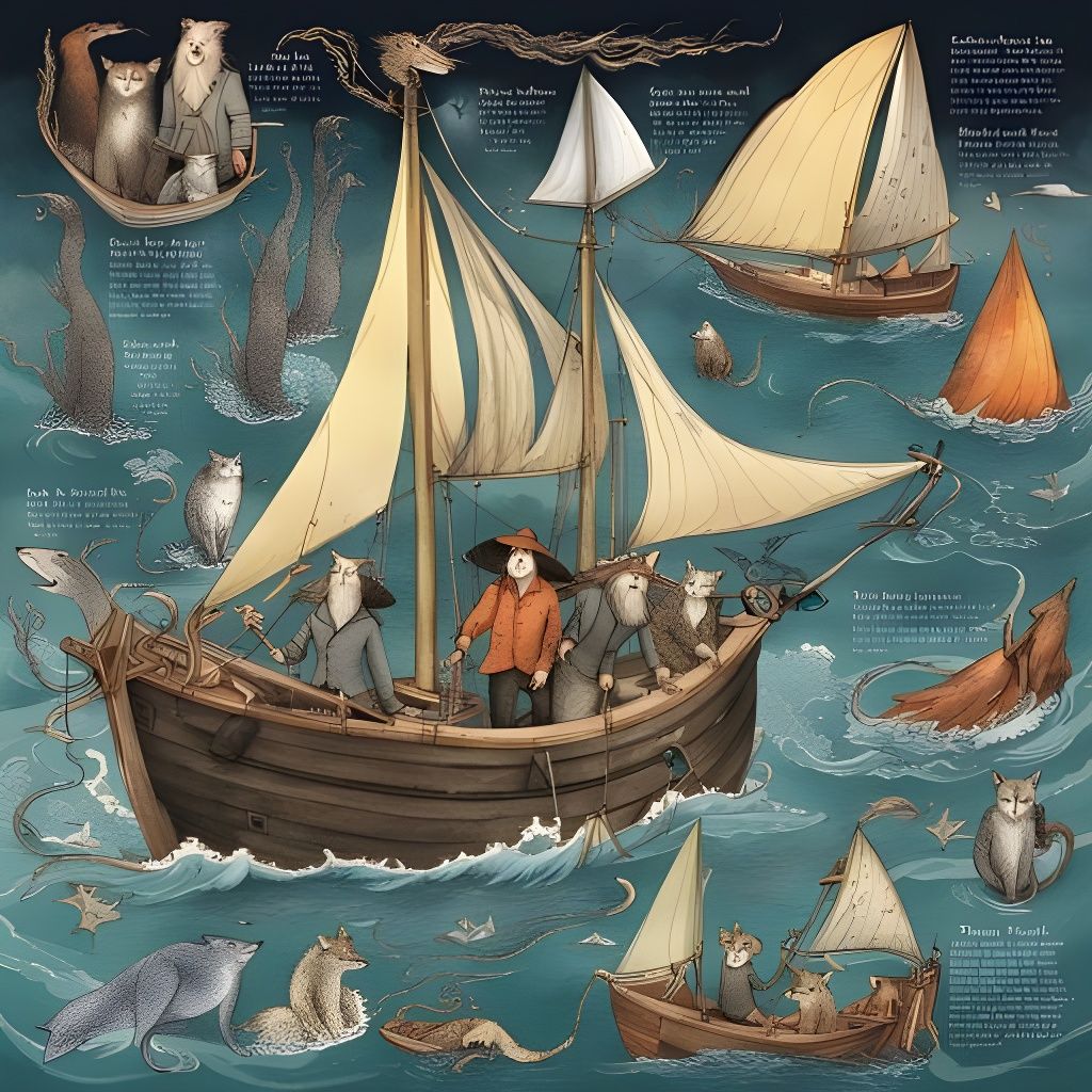 Magical Familiar Sailing the Great Sea Illustration