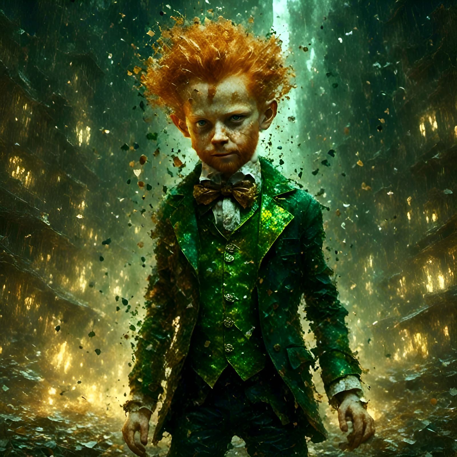 Ginger Leprechaun Portrait in Impressionist Style