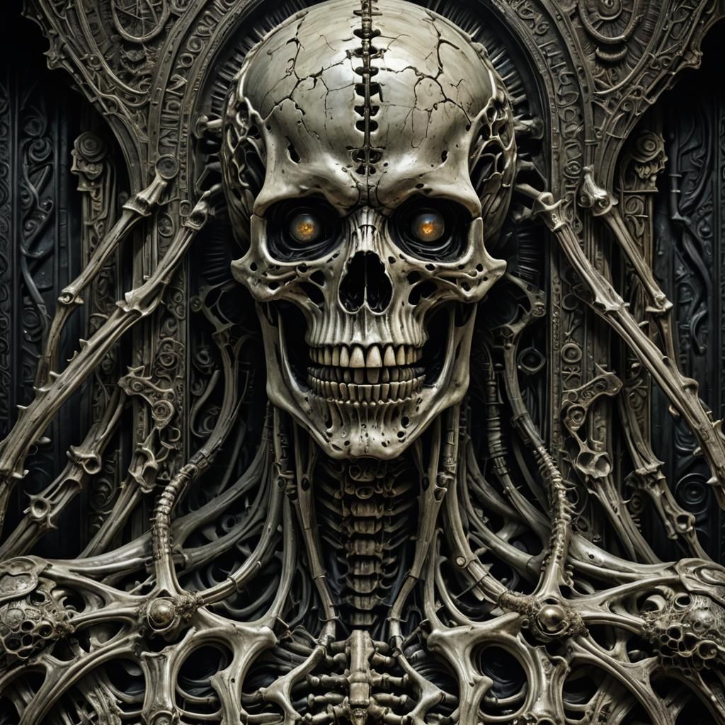 The Bone Collector: Horror Art in Hyperrealistic Style