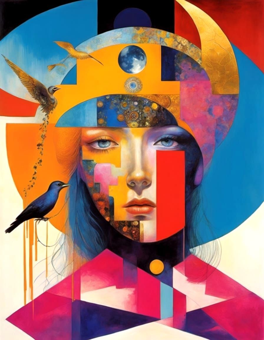 Glowing, Vibrant Abstract Art Depicting Death Rising