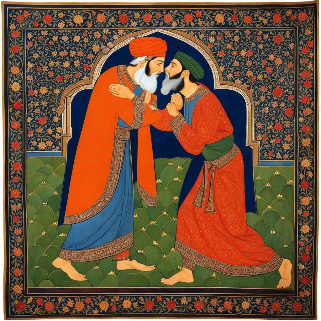 Embrace in Medieval Persian-Arab Style