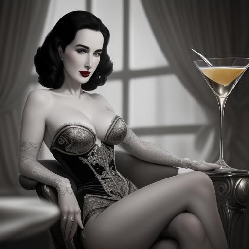 Dita von teese and a martini glass