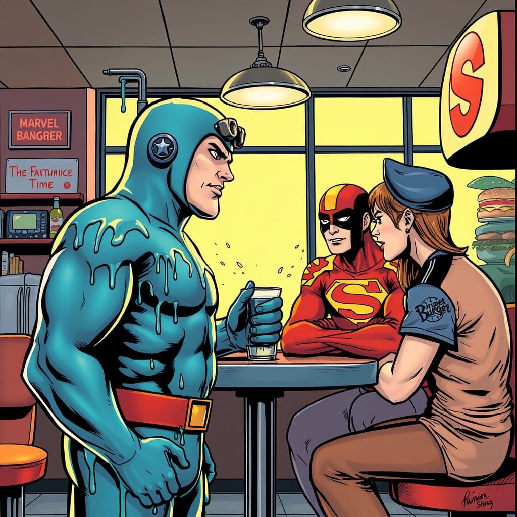 Marvel Comics Superheroes Unite in a Quirky Fast Food Joint