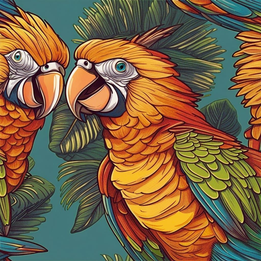 Detailed Parrot Portrait