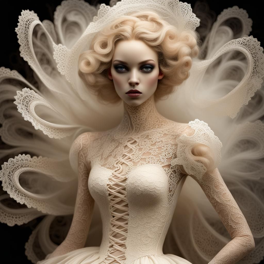 Abstract Lace Pattern with Airbrush and Motion Blur