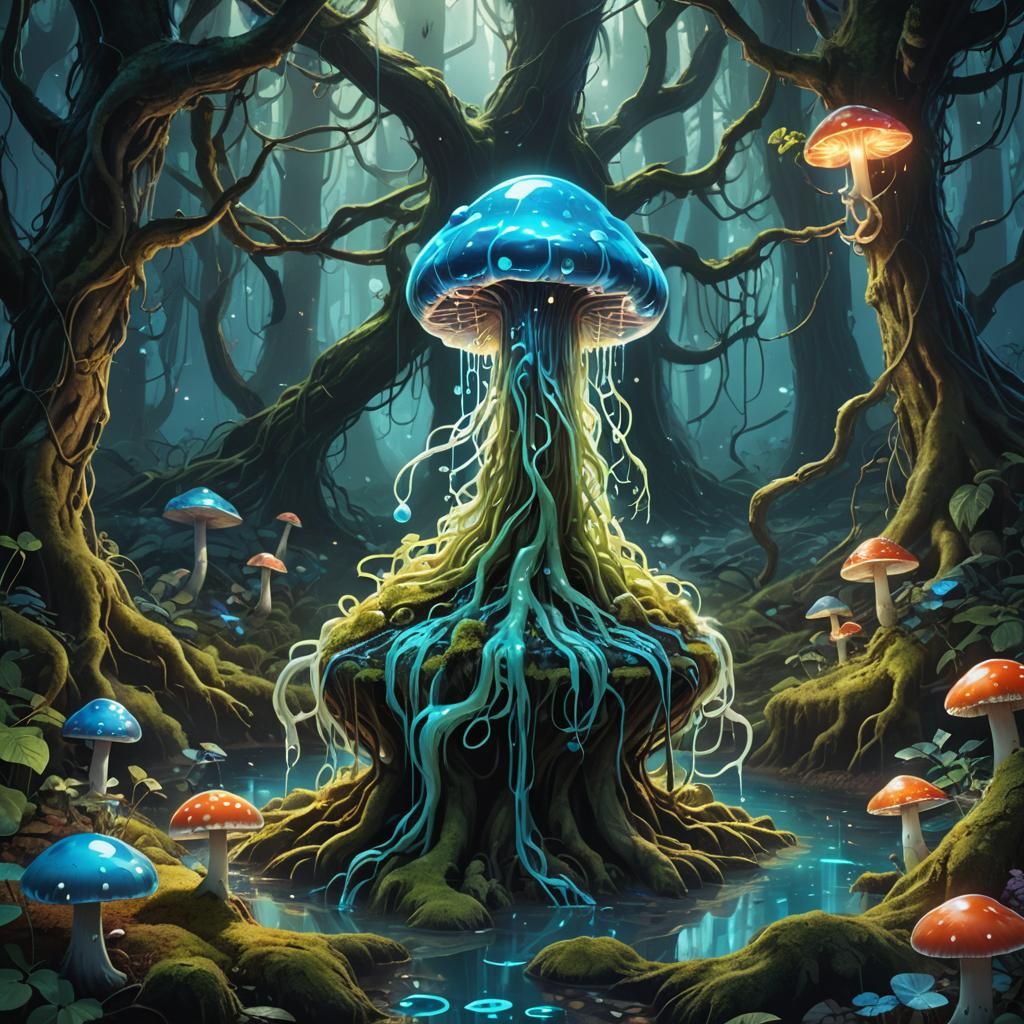 Mystical Forest Slime: Fantasy Concept Art
