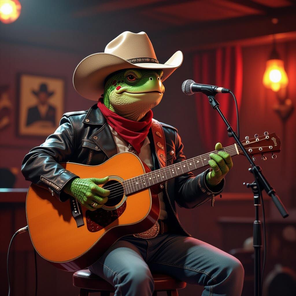 Turtle Sings in 70s Honky Tonk Bar