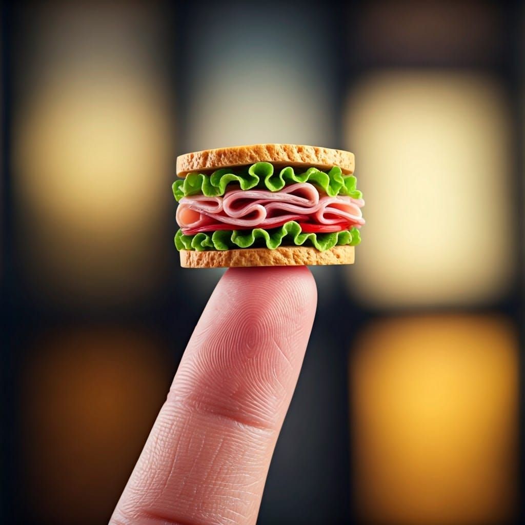 Dollhouse Sandwich on a Finger, Digital Art