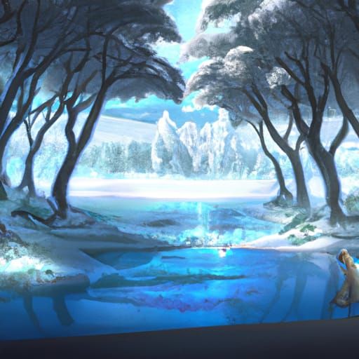 The lake has iced over
