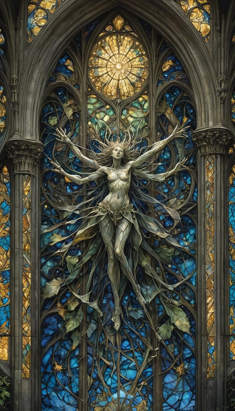 Stained Glass Fractal Window of Infinite Consciousness