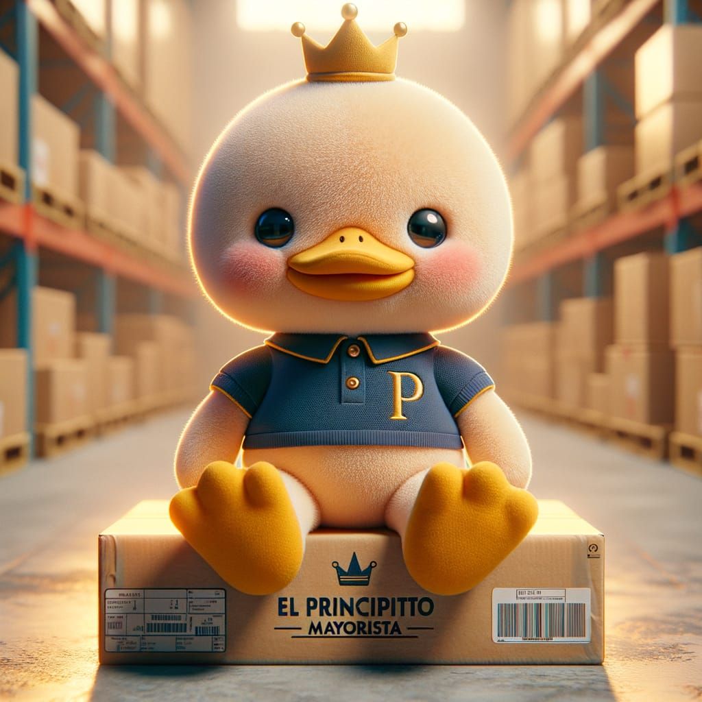 Cute Plush Duck in 3D Animated Style