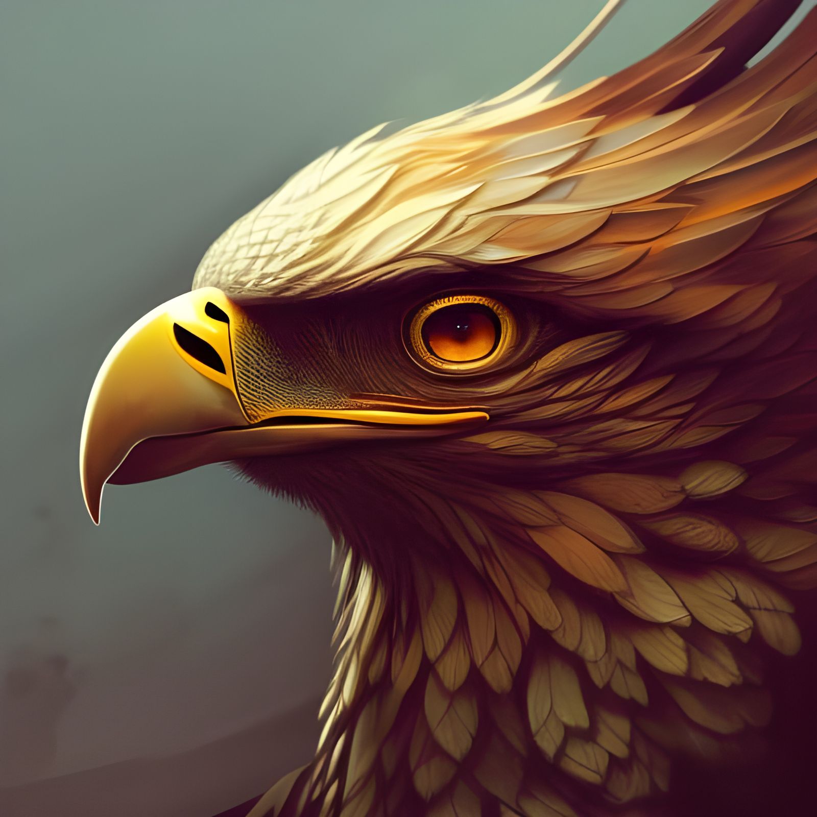 Fiery Eagle Portrait in Detailed 3D