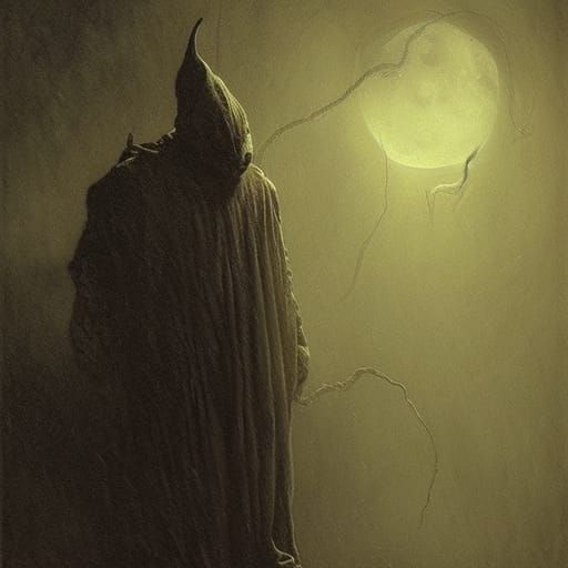 Eerie Faceless Demon in Firelight: A Dark Fantasy