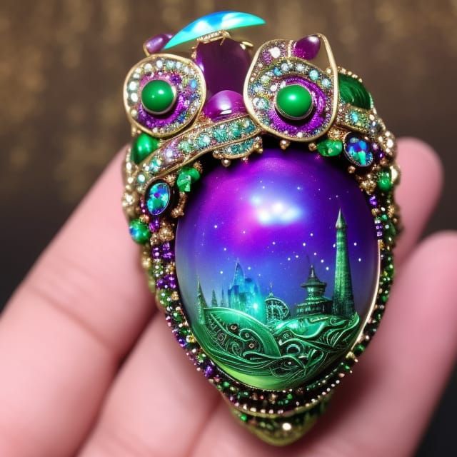 Art Nouveau Alien Jewelry in Ballroom