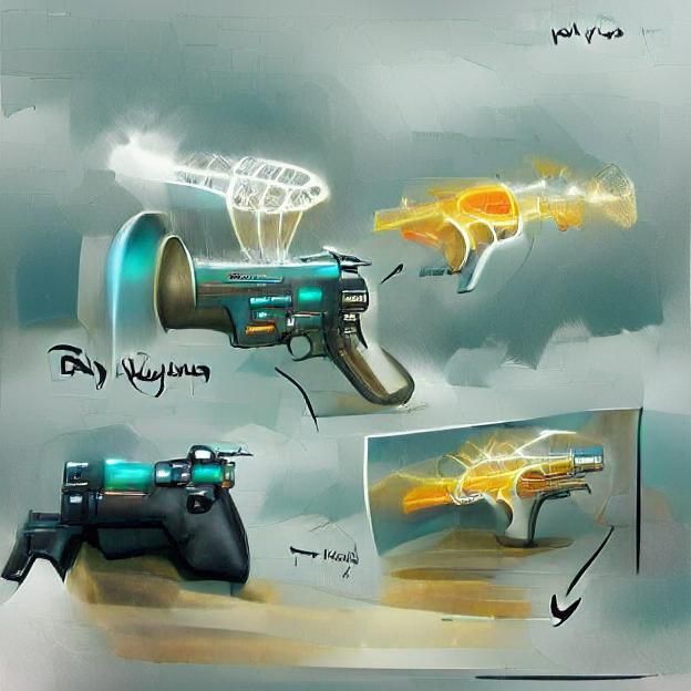 Futuristic Ray Gun Concept Art