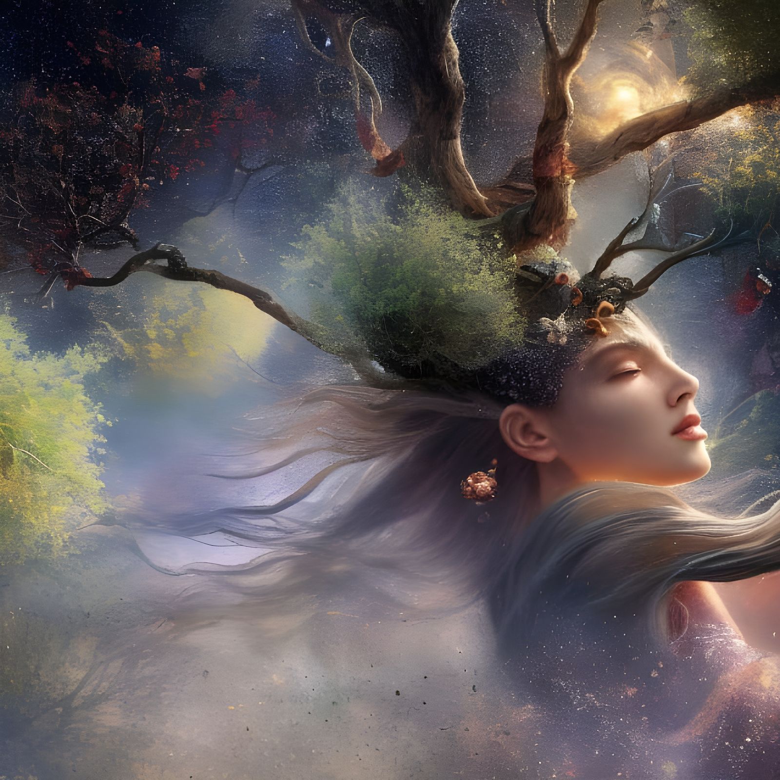 Erupting Pond in Biopunk Summer Dreamscape