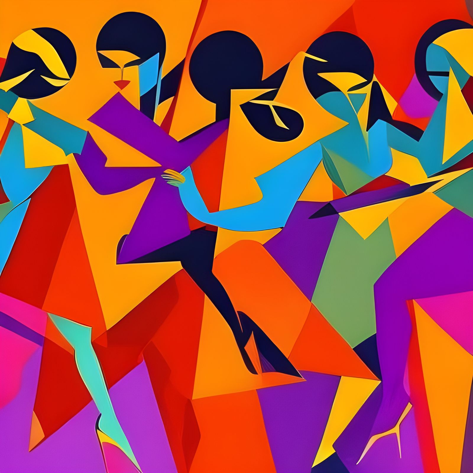 Golden Girls Tango in Neo-Cubist Style