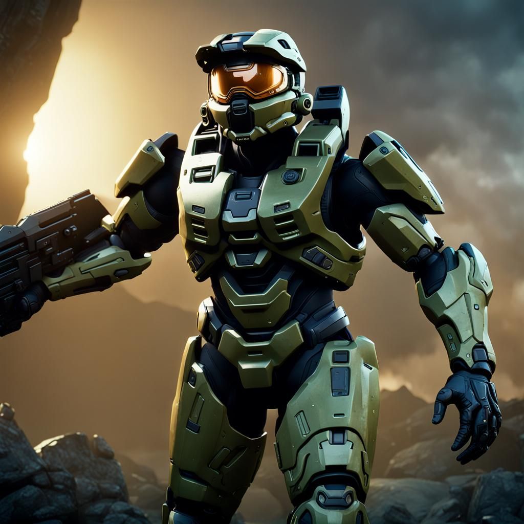 Master Chief 3D Cinematic Game Art