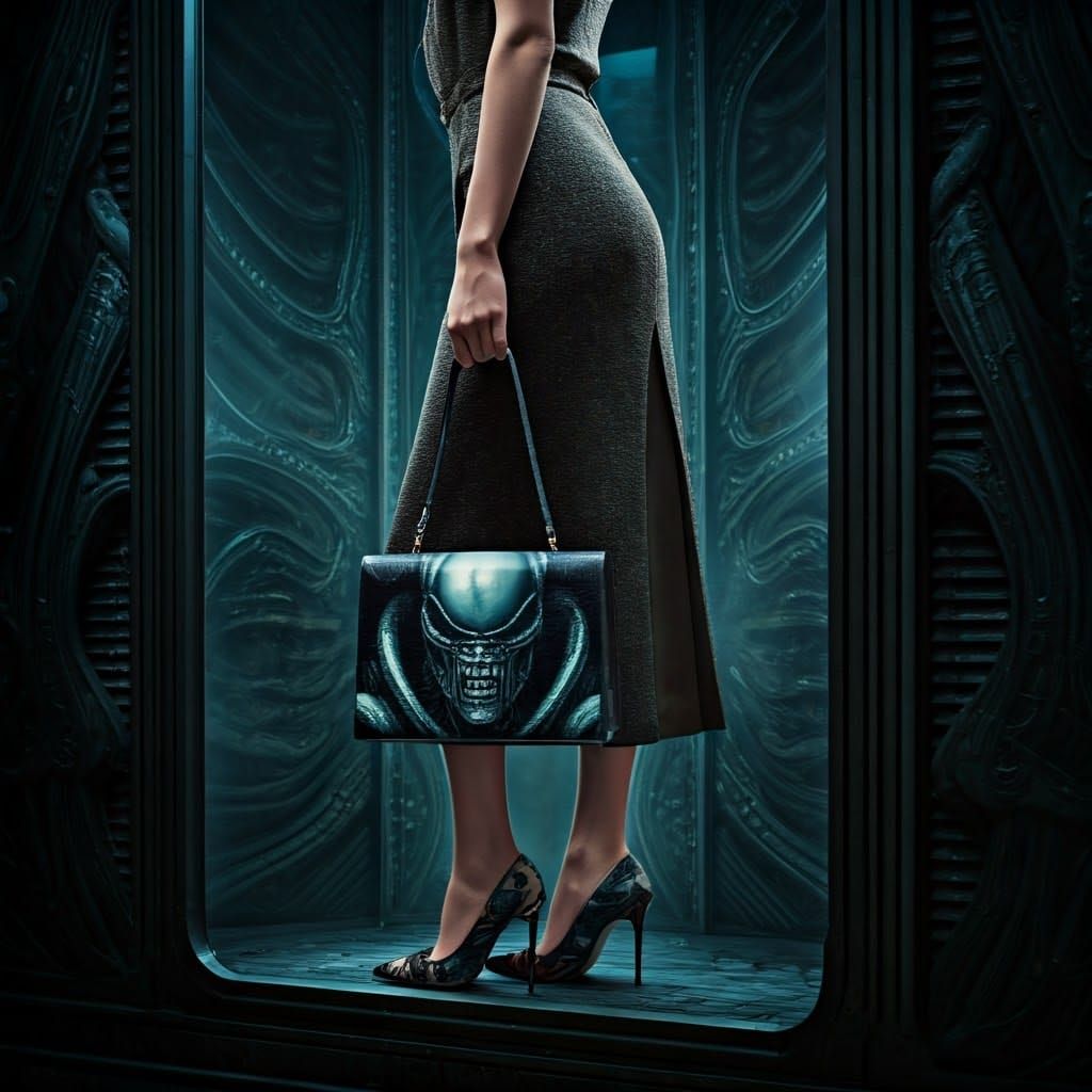 High Fashion Biomechanical Woman in Giger Style