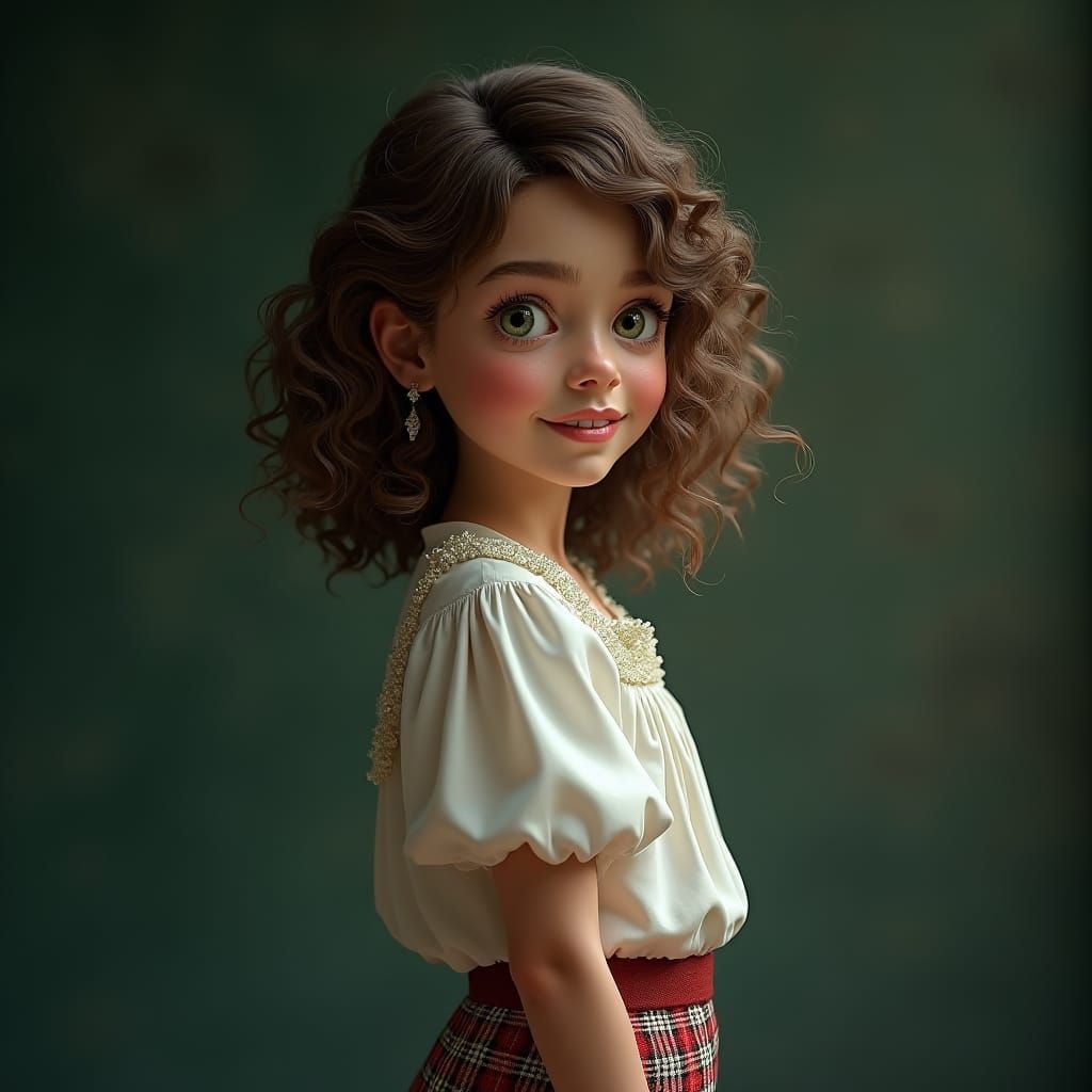 Fantasy Portrait of Girl in Art Nouveau Style