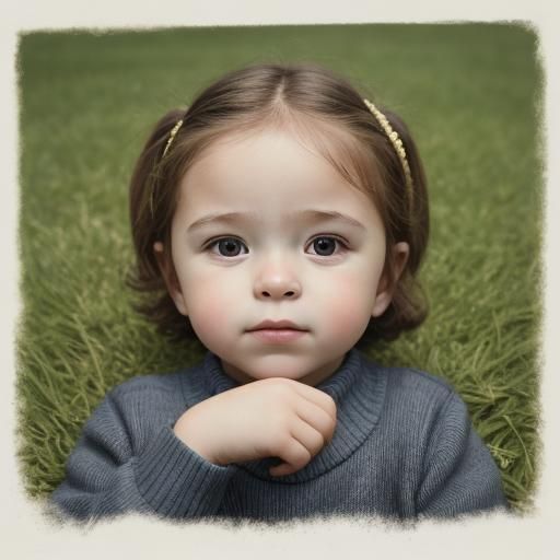 Hyperrealistic Photo of Child Watching Snail