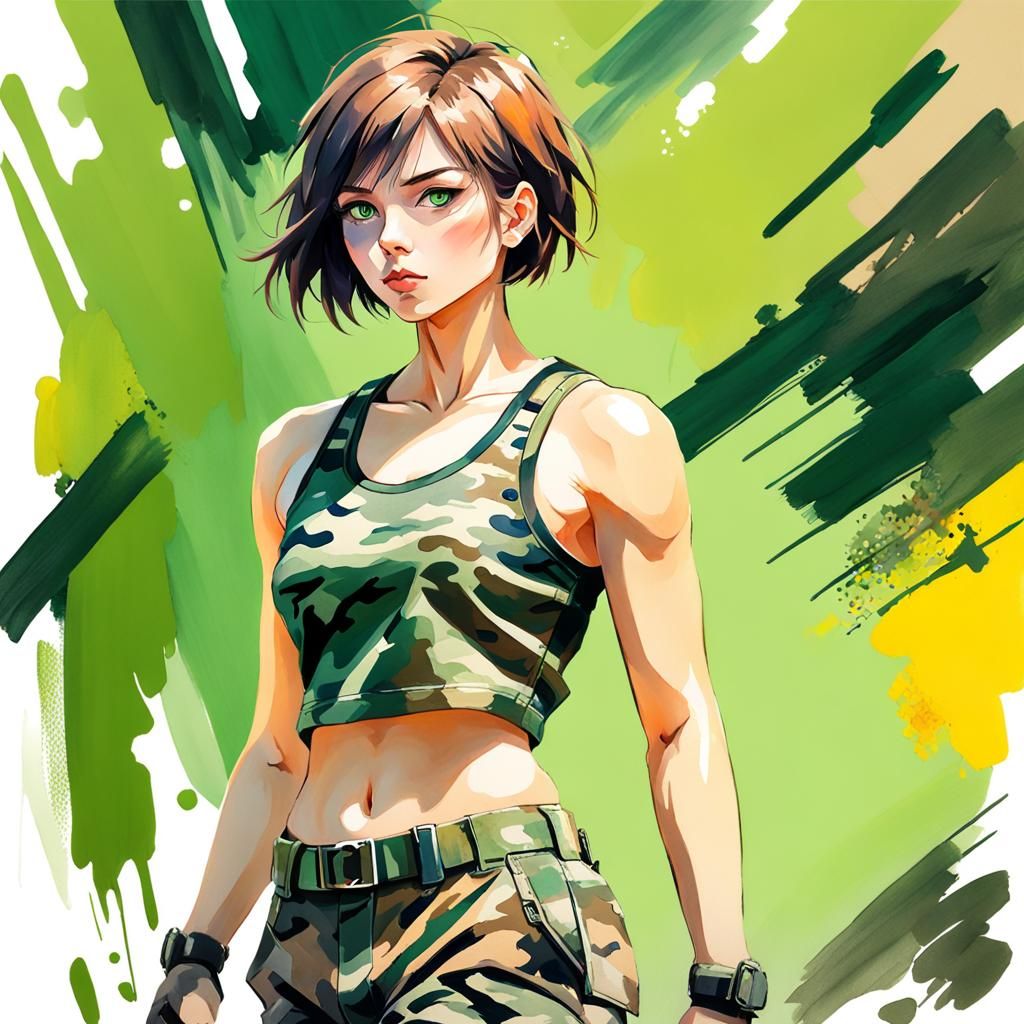 A anime soldier girl...