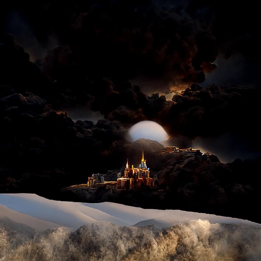 Glimmering Desert Castle in Ethereal Fantasy Style