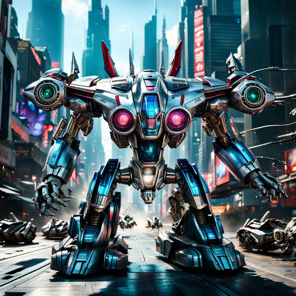 Futuristic Metal City on Alien Planet Cybertron