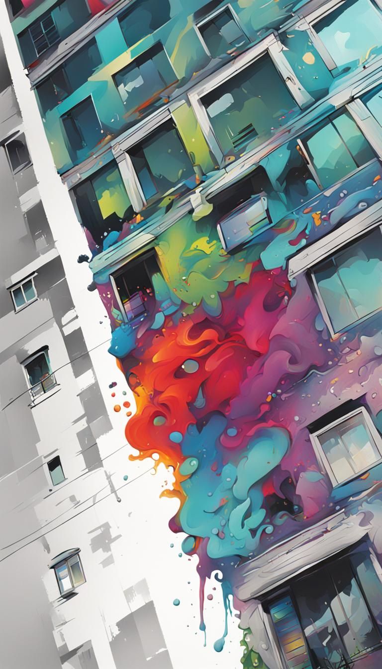 Colorful Graffiti Art in Splash Art Style
