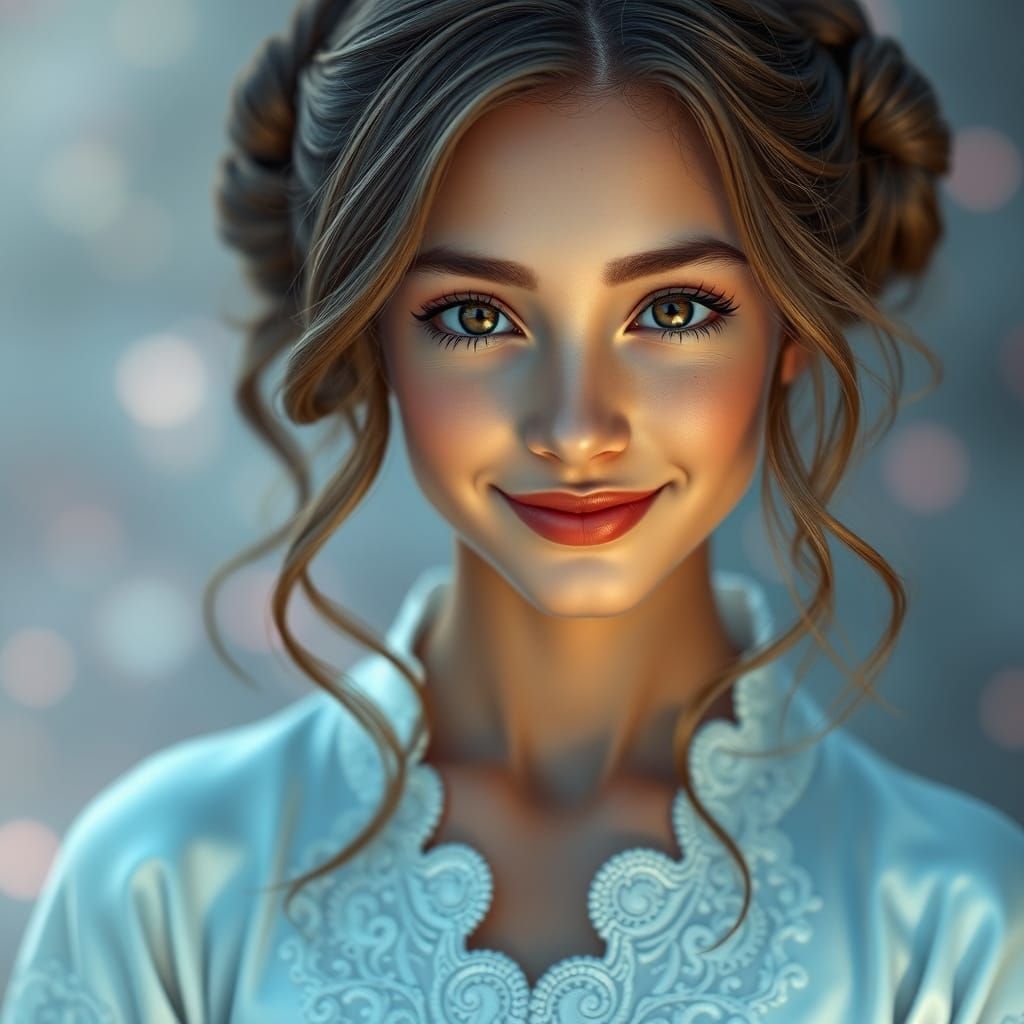 Enchanting Brunette Goddess in Lavish Gown