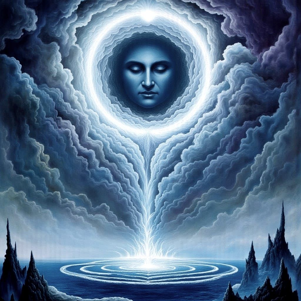 Esoteric Surreal Labyrinth in Ethereal Sky