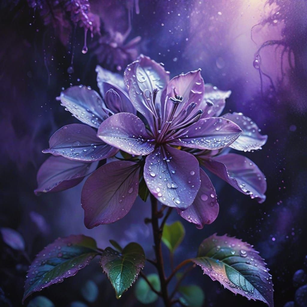 Ethereal Lilac Flower Watercolor Painting