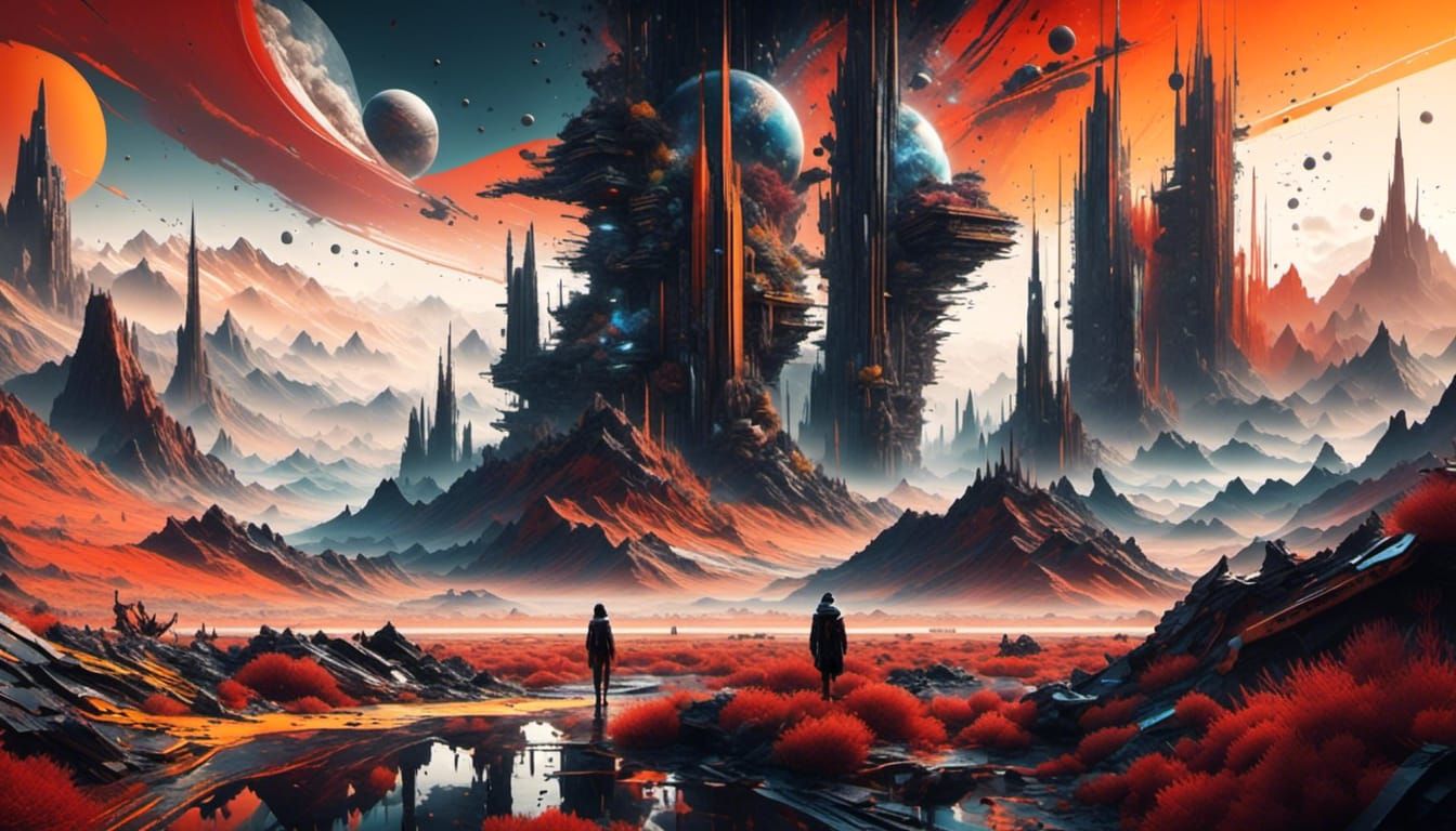 Alien desert at the foot of the Needle Peaks Mountain Range