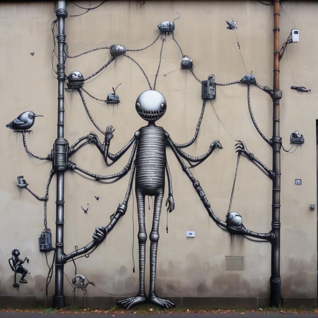 Global Connectivity: Street Art by Phlegm