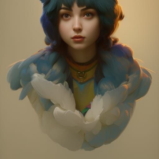 Human Piplup Portrait: Hyperdetailed Concept Art