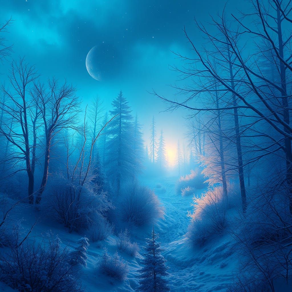 Otherworldly Winter Wonderland in Eerie Twilight