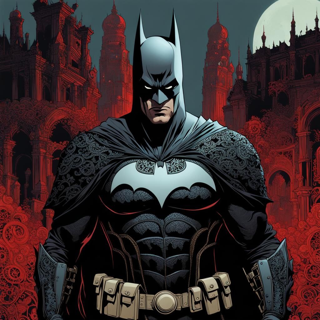 Lace Costume Batman in Post-Apocalyptic City