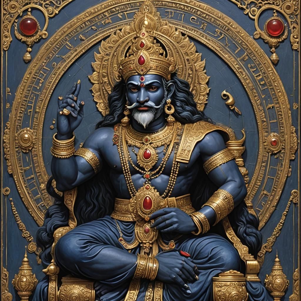 Shani Bhagavan: Hindu Deity of Saturn in Cosmic Art