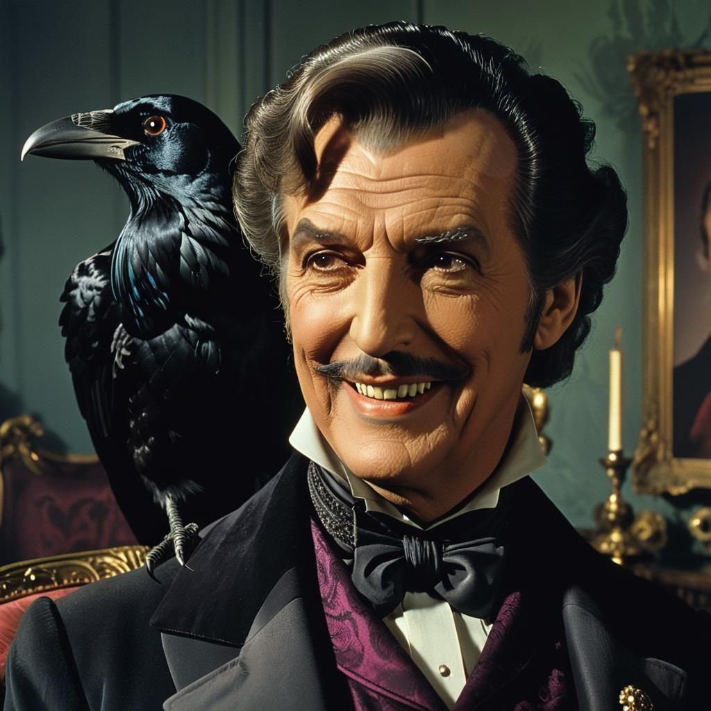 Vincent Price and Raven in Victorian Setting