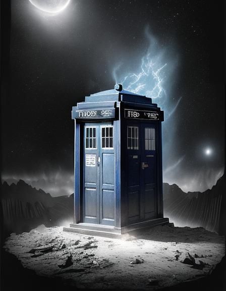 Fantastical TARDIS in Retro Comic Art Style
