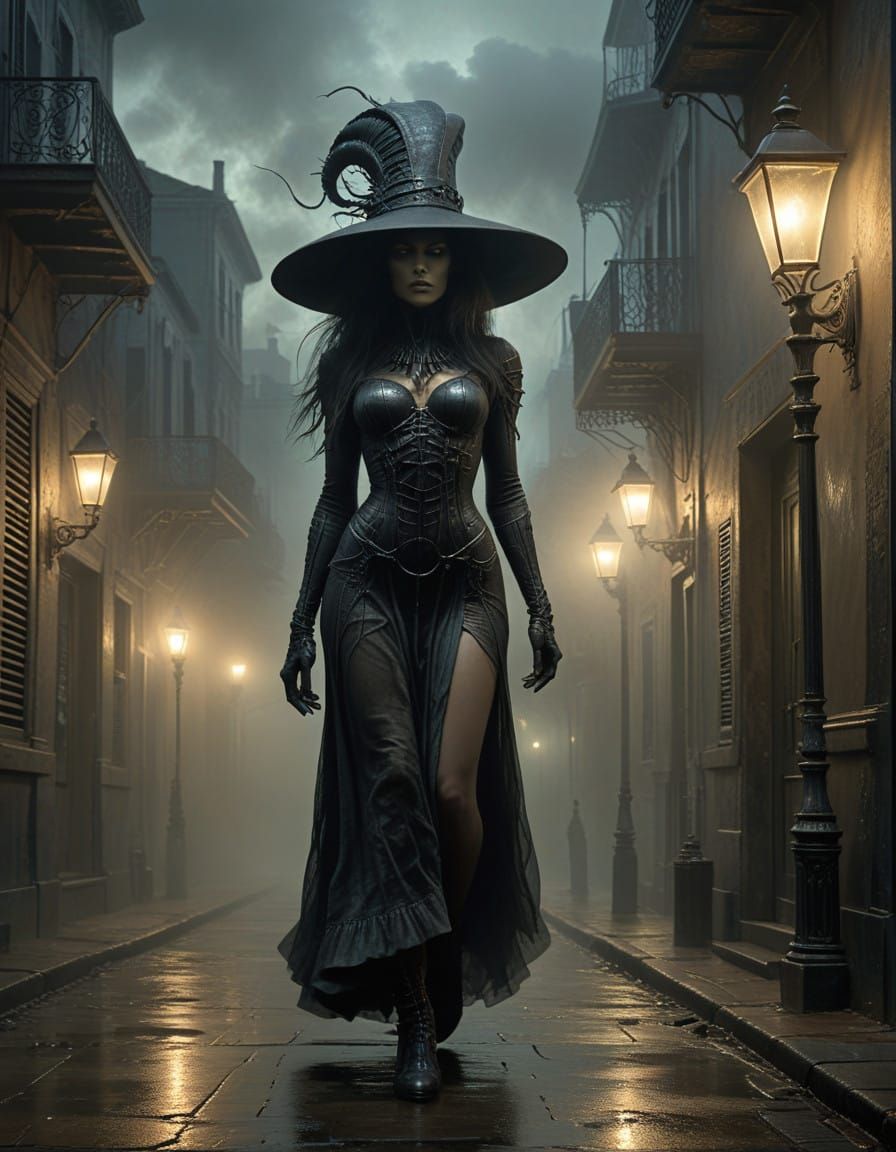 Mysterious Woman in New Orleans' French Quarter