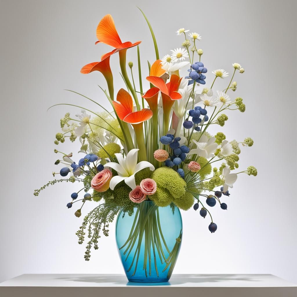 Futuristic Floral Display in Franco-Belgian BD Style