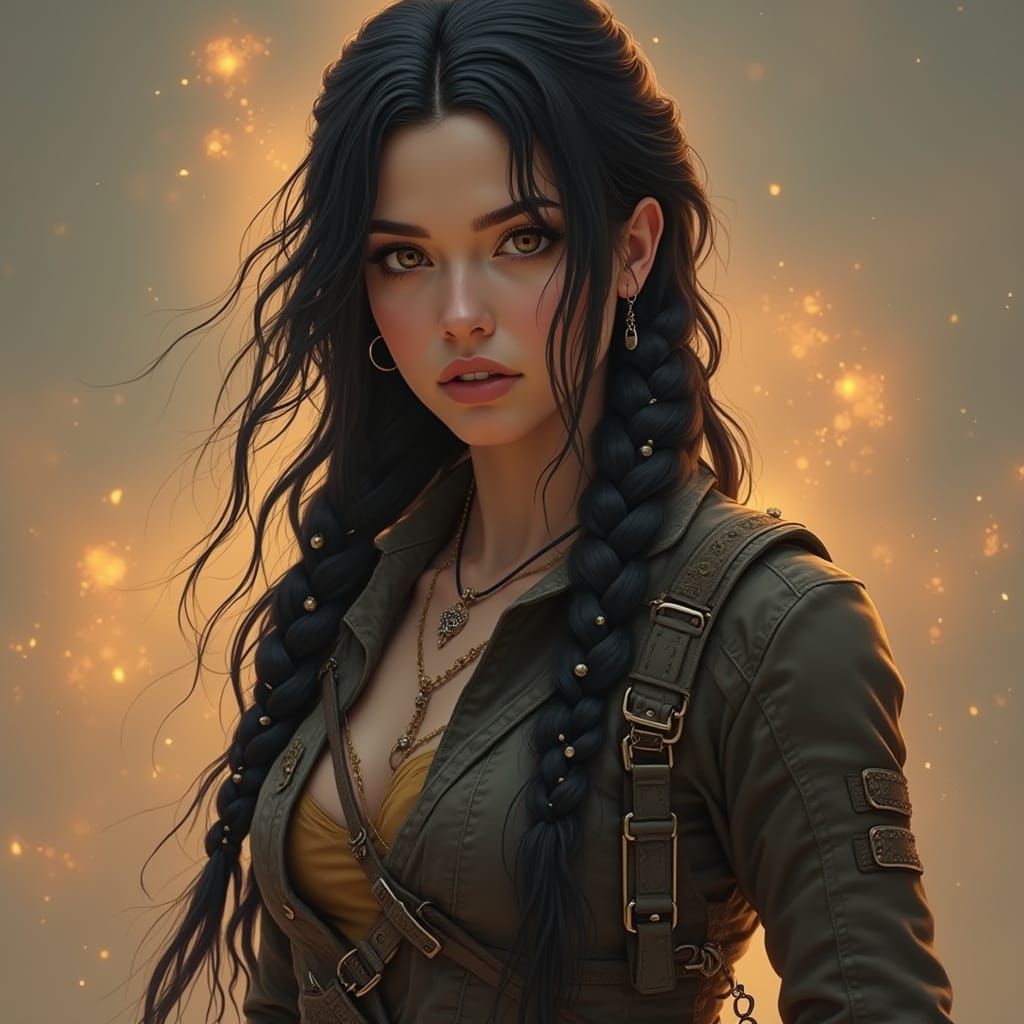 Surreal Fantasy Portrait of a Mystical Flight Captain