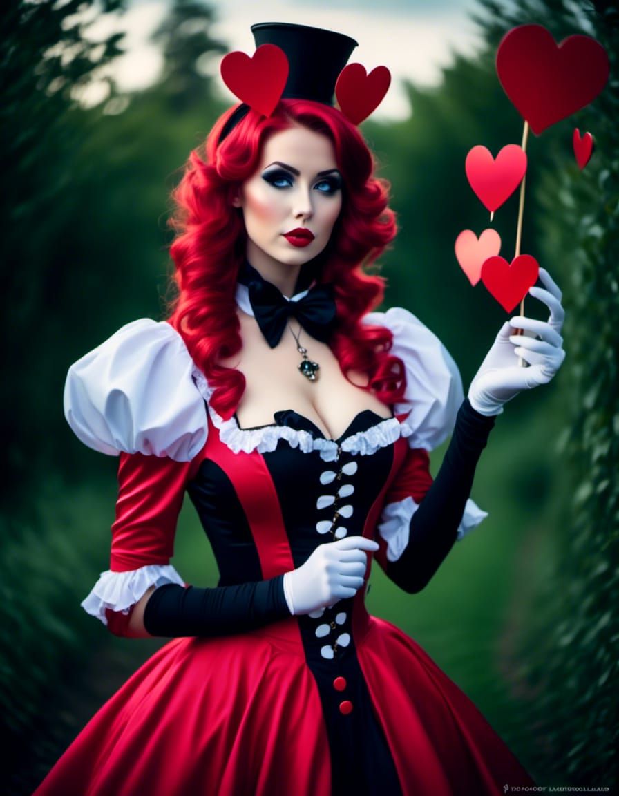 queen of hearts in a cosplay costume