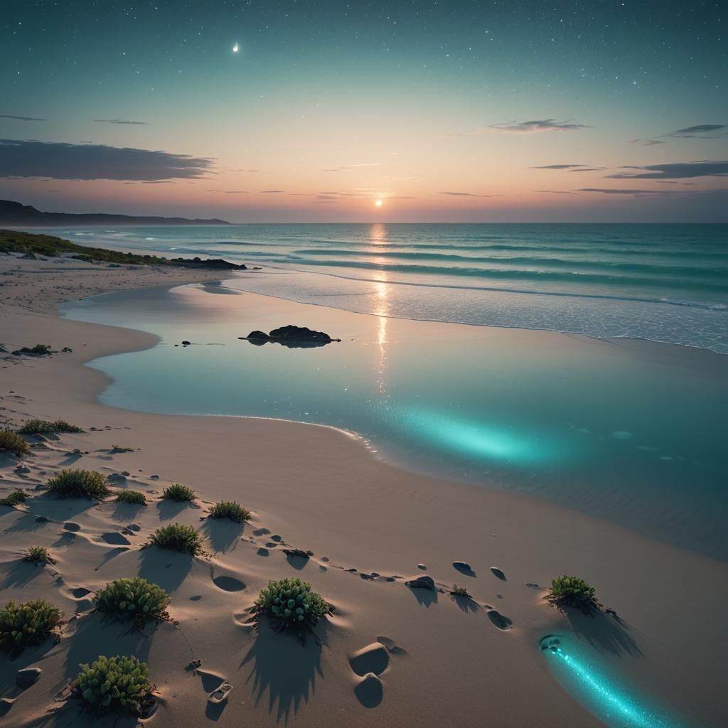 Alien Planets Reflect on a Tropical Shore