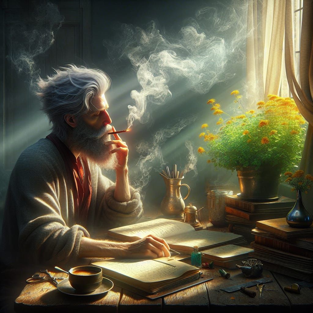 Sunlit Writer: Fantasy Concept Art