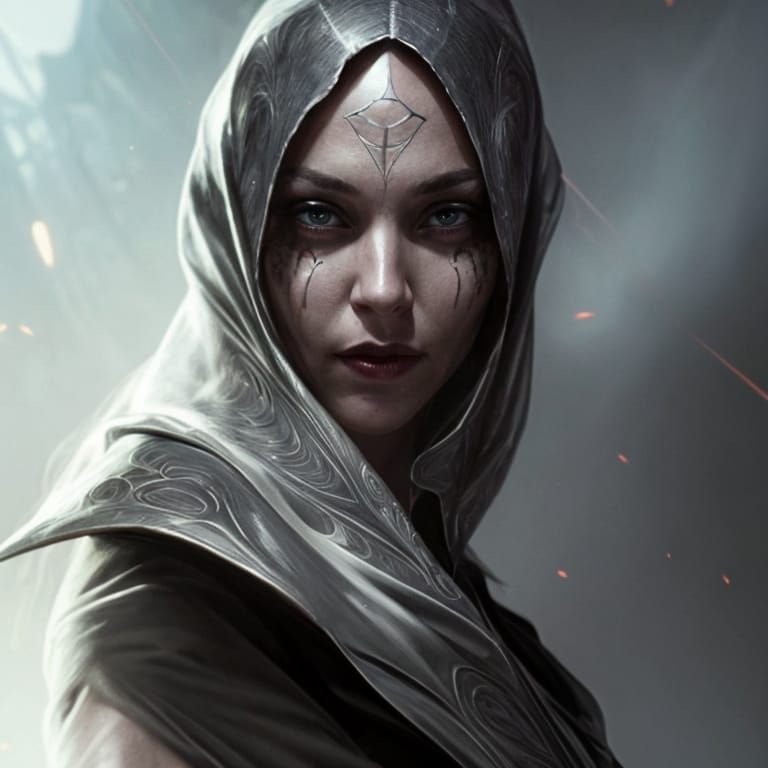 a dark female sith lord, portrait, sinister smile, fotorealistic